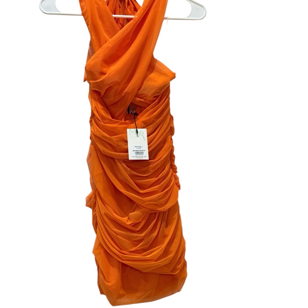 Vibrant Orange Draped Dress